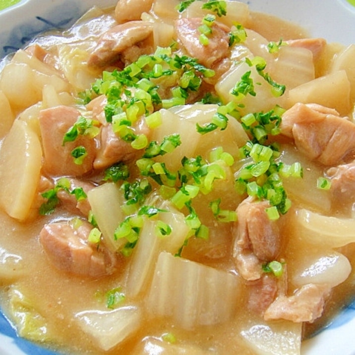 白菜と大根鶏肉のトロトロ味噌煮